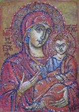 Jungfrau Maria mit Kind (Virgin Mary with Child), 70x50cm, Pastellkreide auf Papier, 600€