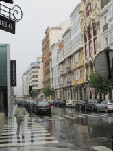 Die Innenstadt bei einem der vergleichsweise häufigen Regengüsse